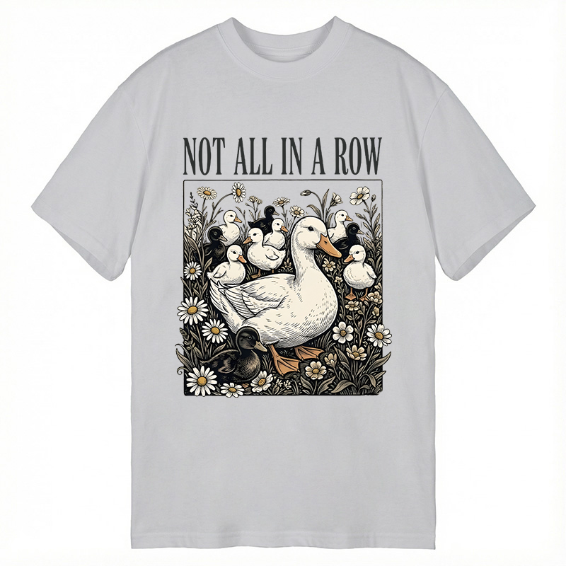 Modecanvas Funny Ducks Not in A Row DTG Printing Classic T-Shirt-modecanvas