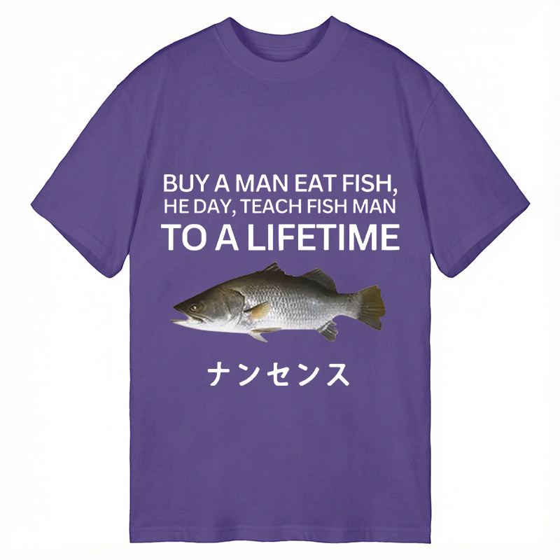 Modecanvas Buy a Man Eat Fish DTG Printing Classic T-Shirt-modecanvas