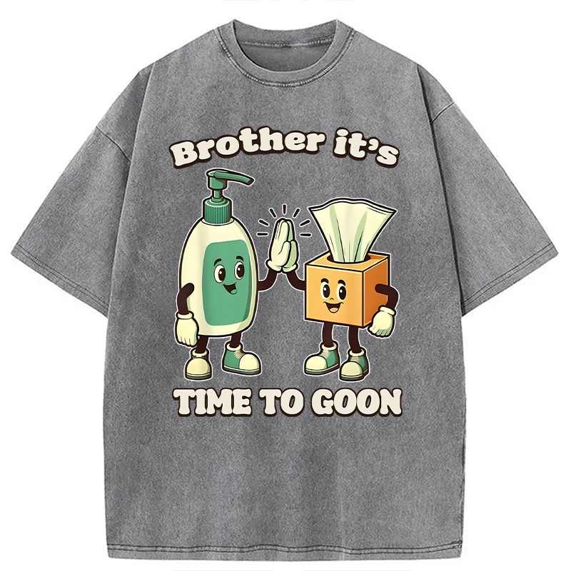 Modecanvas Funny Goon Squad Cleaning Products Meme DTG Printing Washed T-Shirt