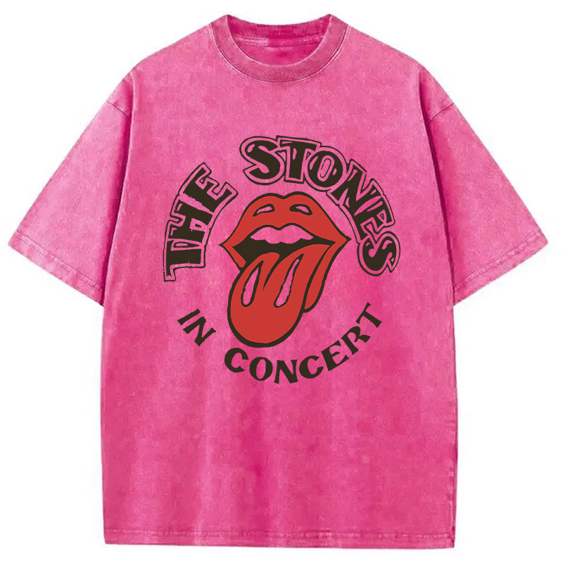 Modecanvas The Stones In Concert DTG Printing Washed T-Shirt