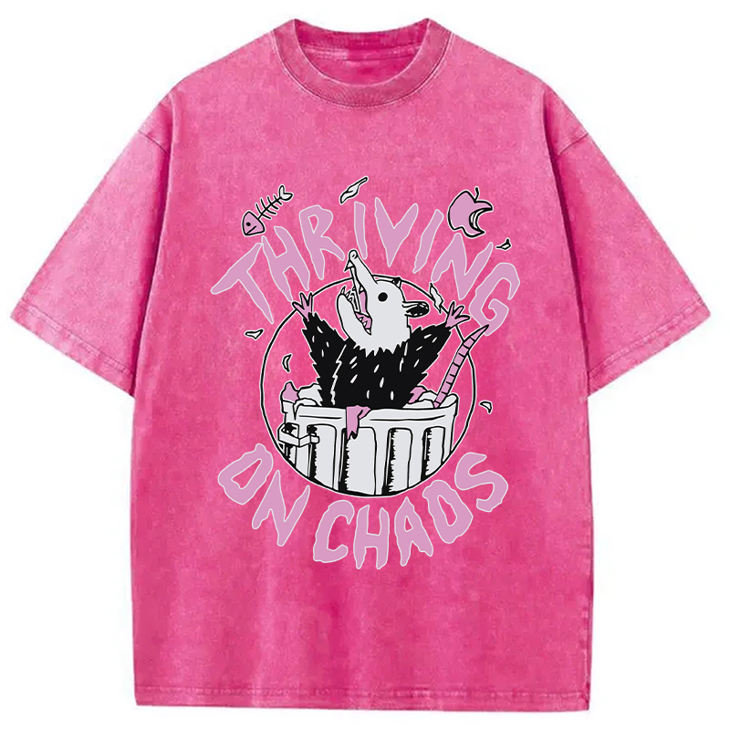 Modecanvas Thriving On Chaos Angry Possum DTG Printing Washed T-Shirt