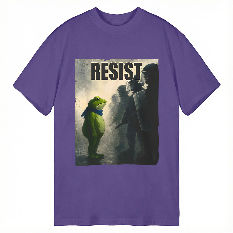 Modecanvas Portland Frog Protest Funny DTG Printing Classic T-Shirt-modecanvas