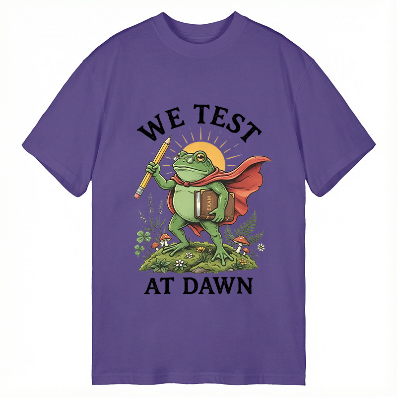 Modecanvas We Test At Dawn Funny Frog DTG Printing Classic T-Shirt-modecanvas