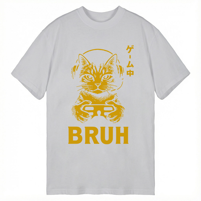 Modecanvas Bruh Gamer Cat DTG Printing Classic T-Shirt-modecanvas