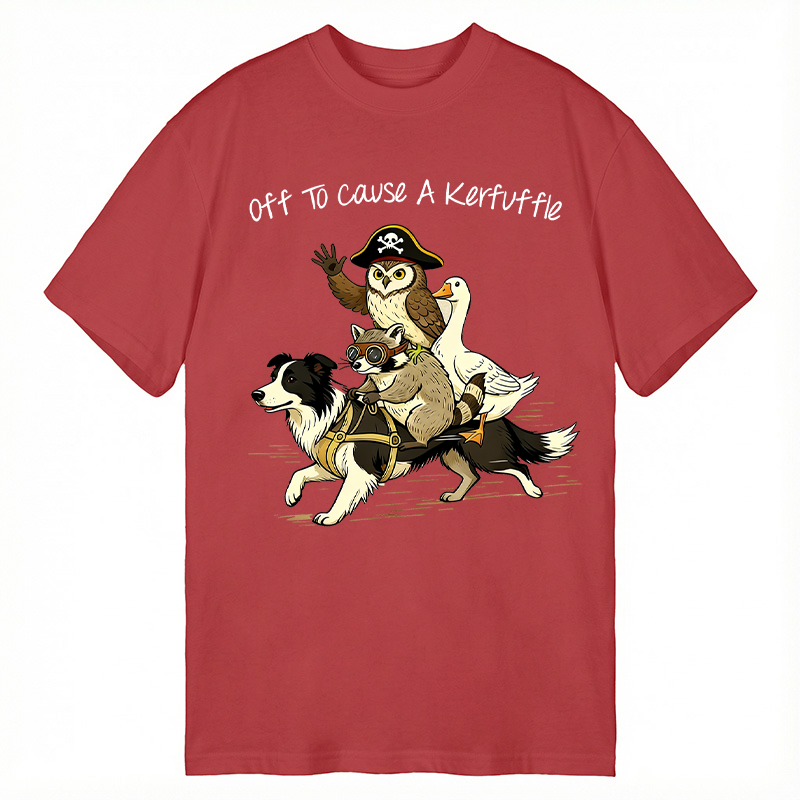 Modecanvas Off To Cause A Kerfuffle Funny Animal Group Meme DTG Printing Classic T-Shirt-modecanvas
