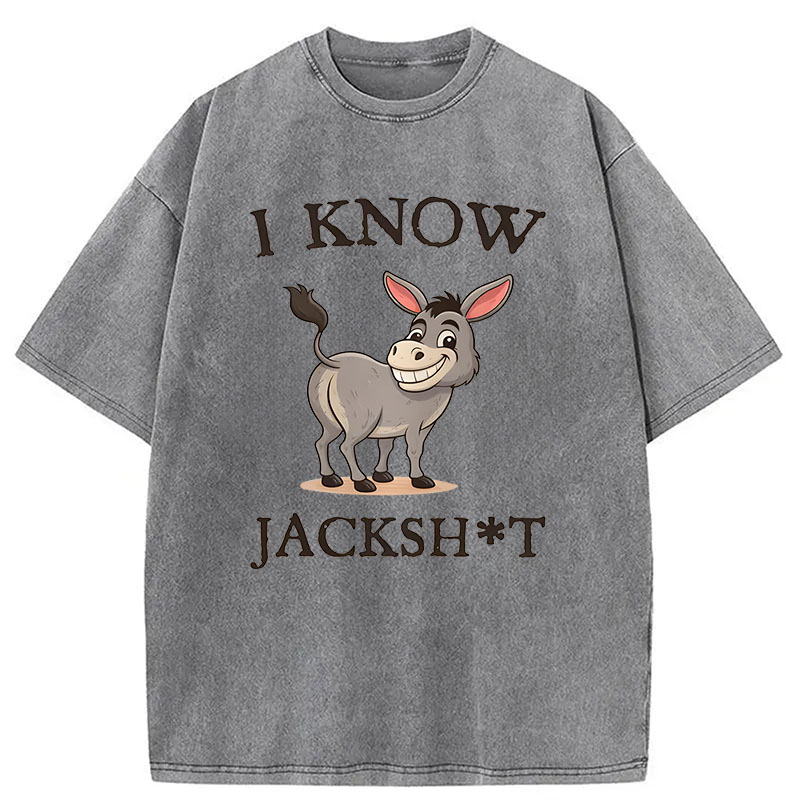Modecanvas I Know Jackshit Donkey DTG Printing Washed T-Shirt