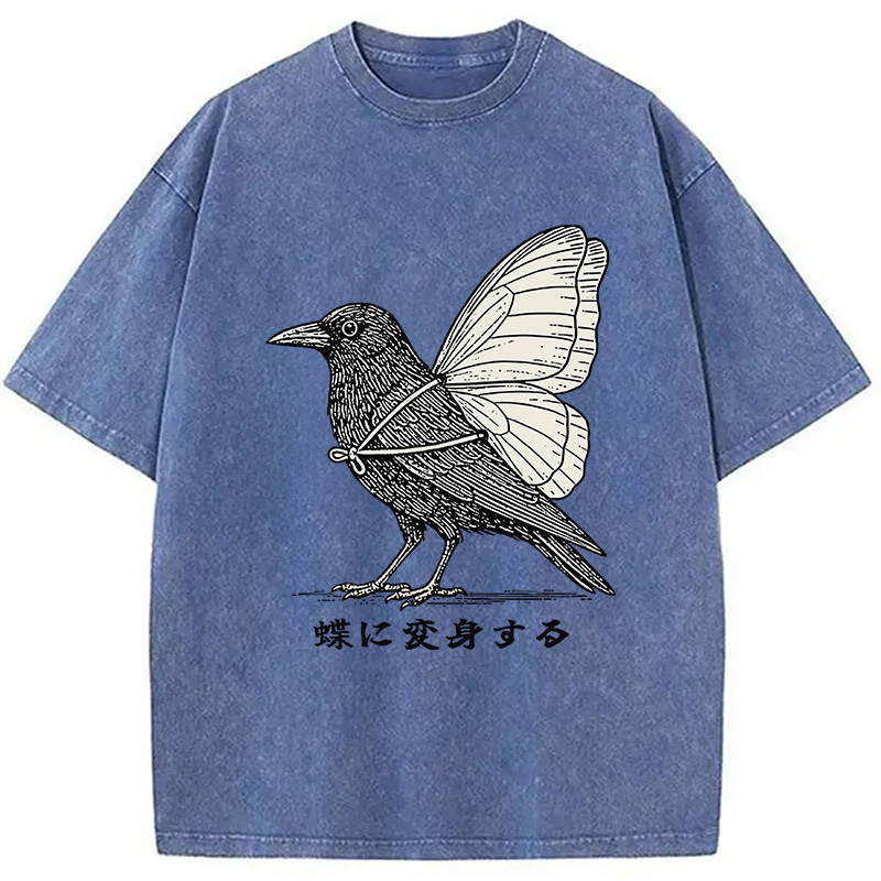 Modecanvas Pretend To Be A Butterfly Washed T-Shirt