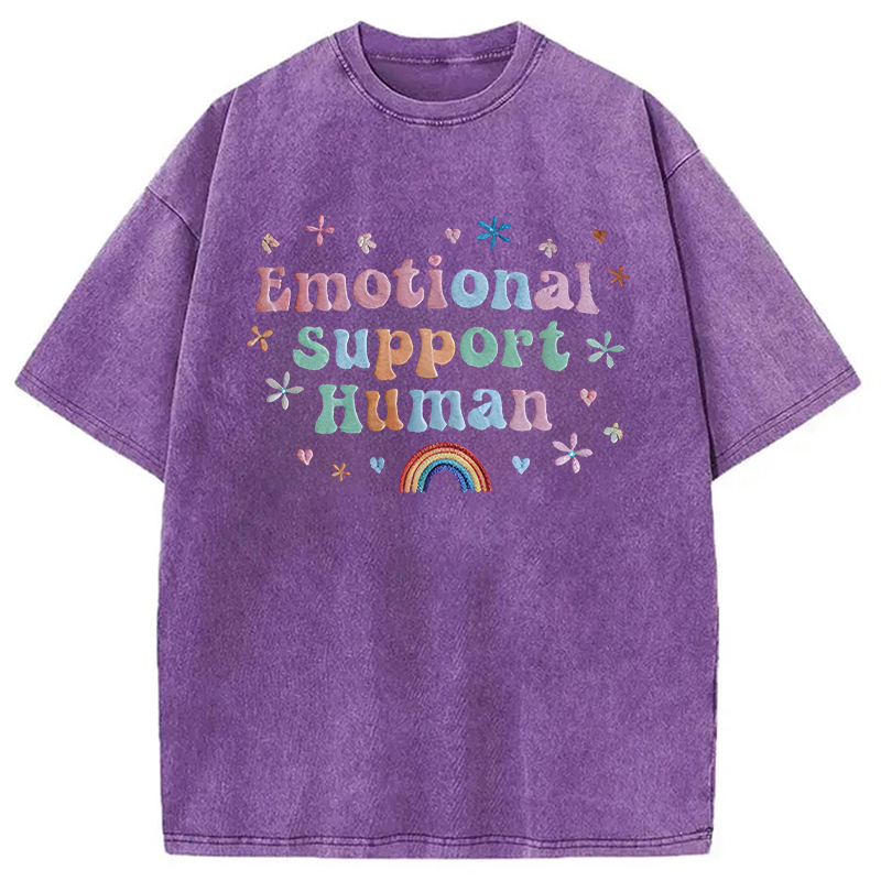 Modecanvas Emotional Support Human DTG Printing Washed T-Shirt