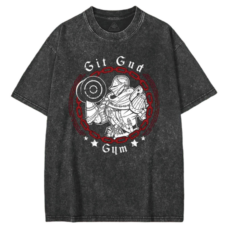 Modecanvas Git Gud Gym Washed T-shirt-modecanvas