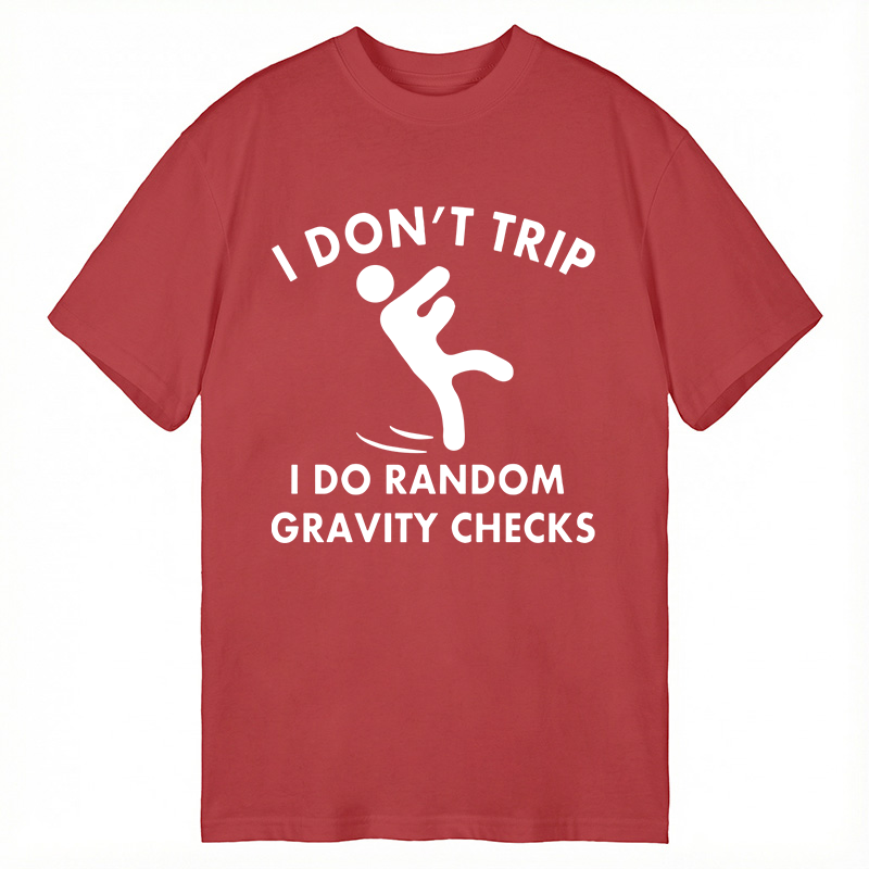 Modecanvas Random Gravity Checks Funny DTG Printing Classic T-Shirt-modecanvas