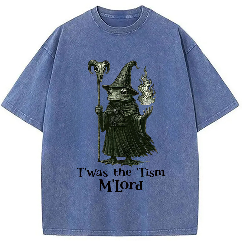 Modecanvas Witch Frog Washed T-Shirt-modecanvas