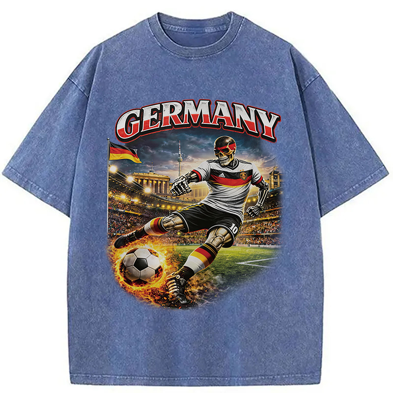 Modecanvas Germany Soccer Vintage DTG Printing Washed T-Shirt