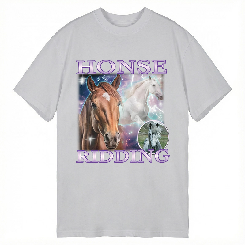Modecanvas Honse Ridding DTG Printing Classic T-Shirt-modecanvas