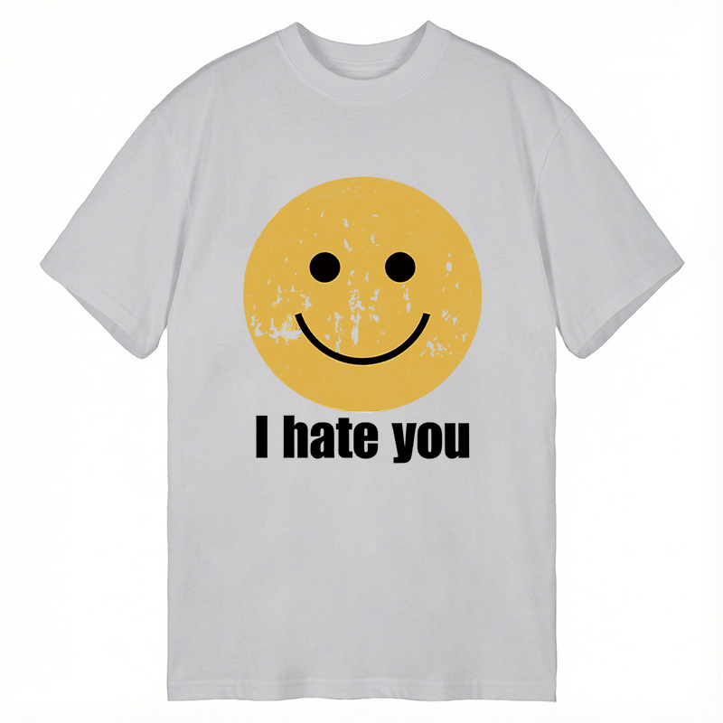 Modecanvas I Hate You Smiley Face DTG Printing Classic T-Shirt-modecanvas