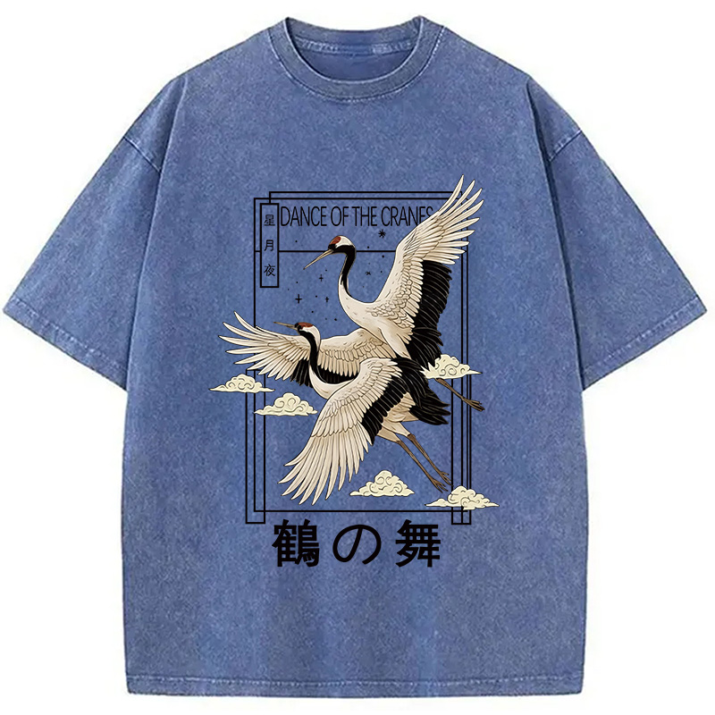 Modecanvas Dance Of The Cranes Washed T-Shirt