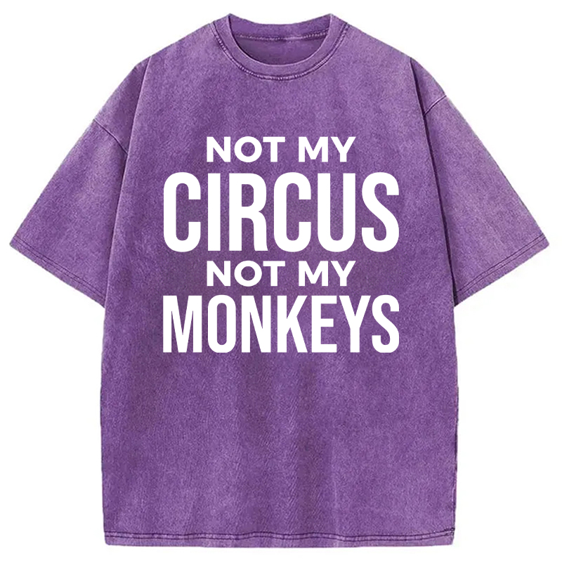 Modecanvas Not My Monkeys DTG Printing Washed T-Shirt