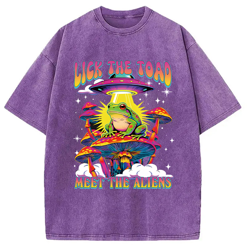 Modecanvas Lick The Toad DTG Printing Washed T-Shirt