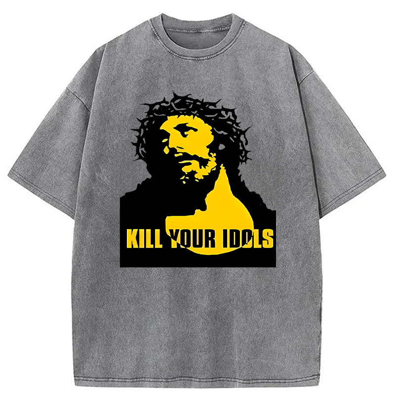 Modecanvas Kill Your Idols DTG Printing Washed T-Shirt
