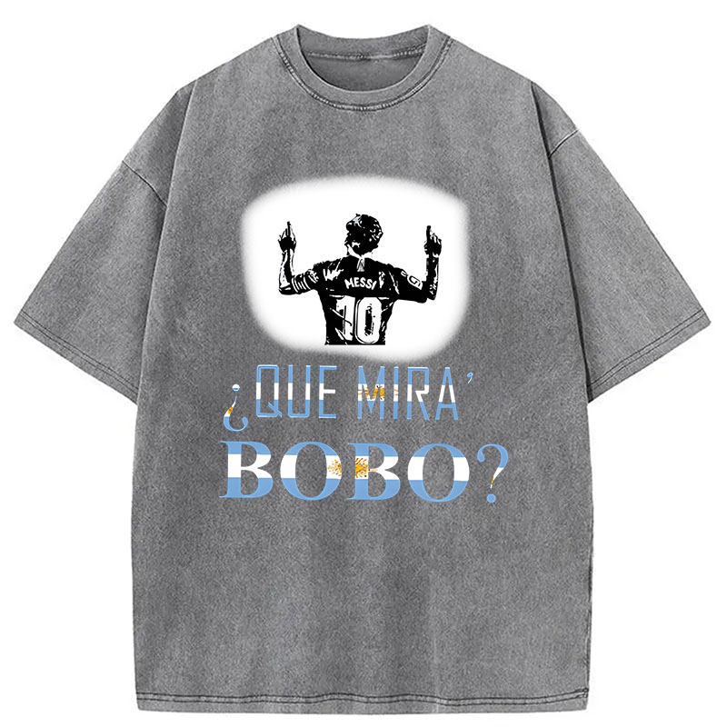Modecanvas Que Miras Bobo DTG Printing Washed T-Shirt