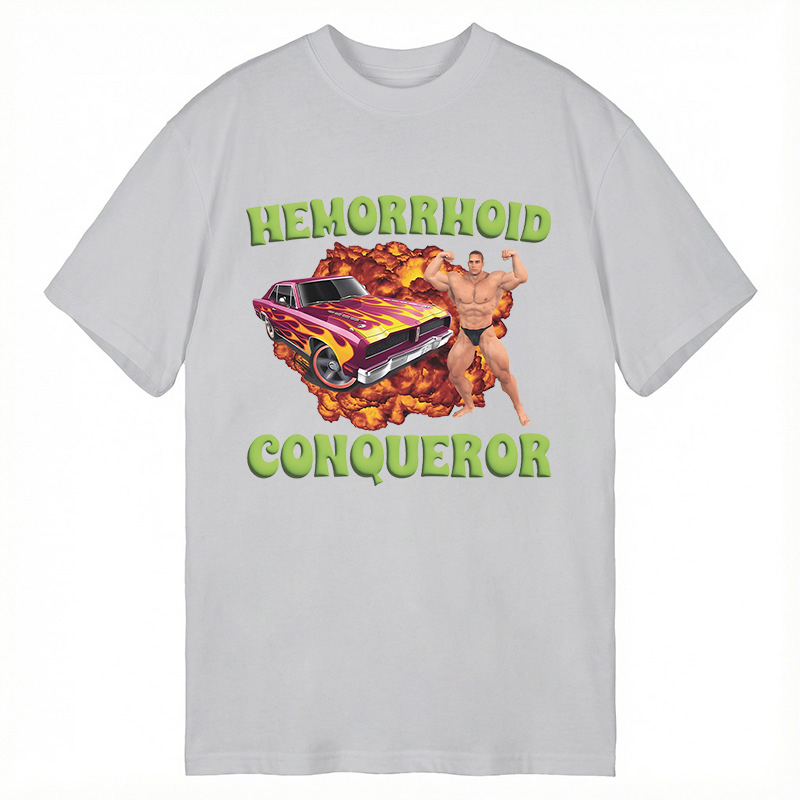 Modecanvas Hemorrhoid Conqueror Meme DTG Printing Classic T-Shirt-modecanvas