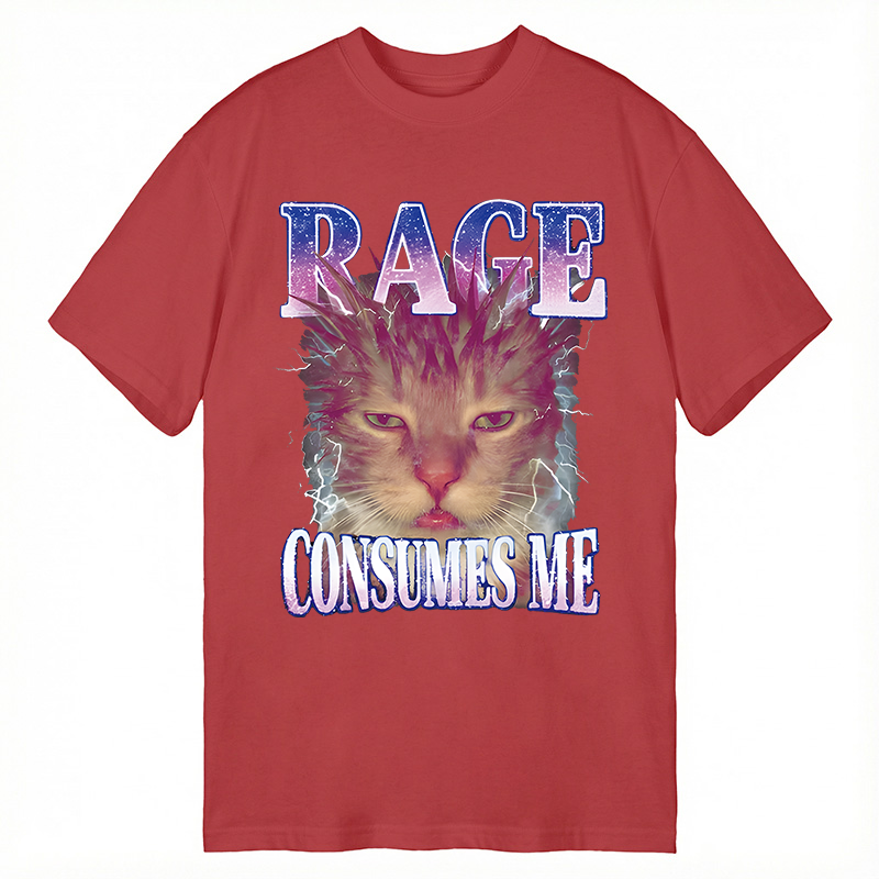 Modecanvas Rage Consumes Me Cat DTG Printing Classic T-Shirt-modecanvas