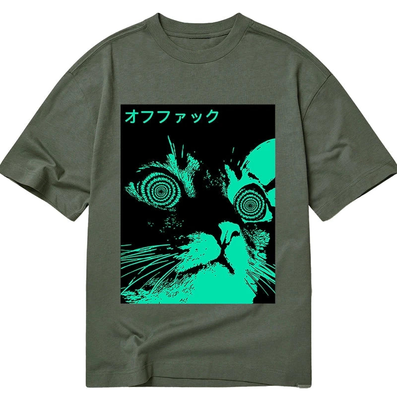 Modecanvas Cool Cat Japanese DTG Printing Classic T-Shirt-modecanvas