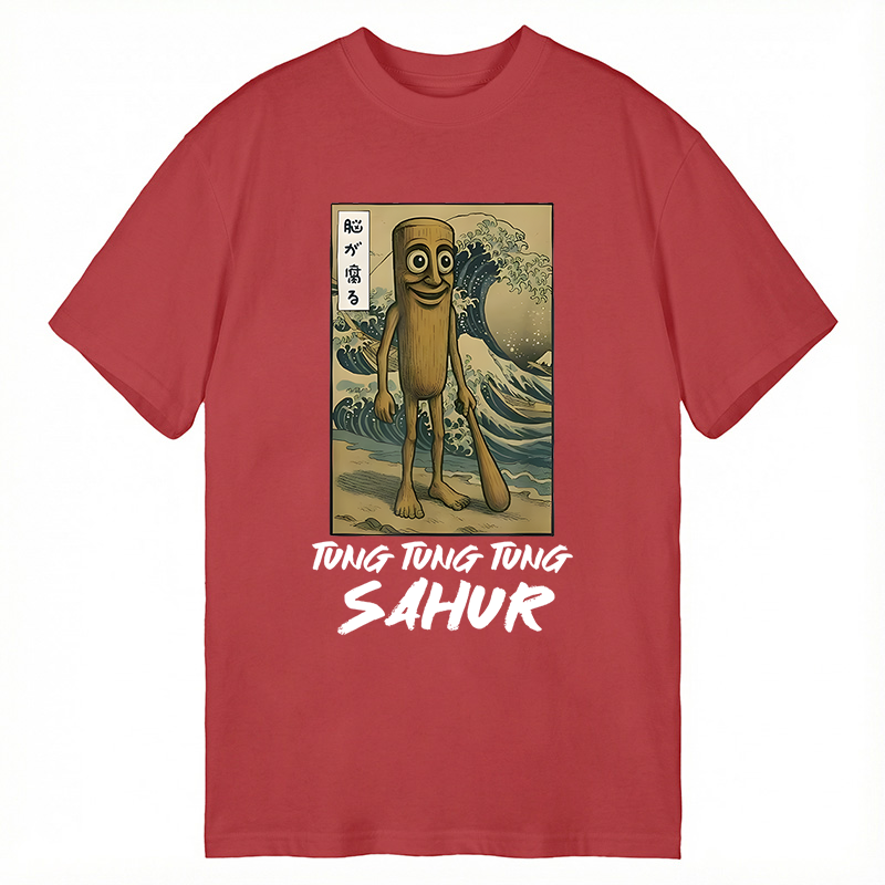 Modecanvas Tung Tung Tung Sahur Funny Italian Brainrot Meme DTG Printing Classic T-Shirt-modecanvas