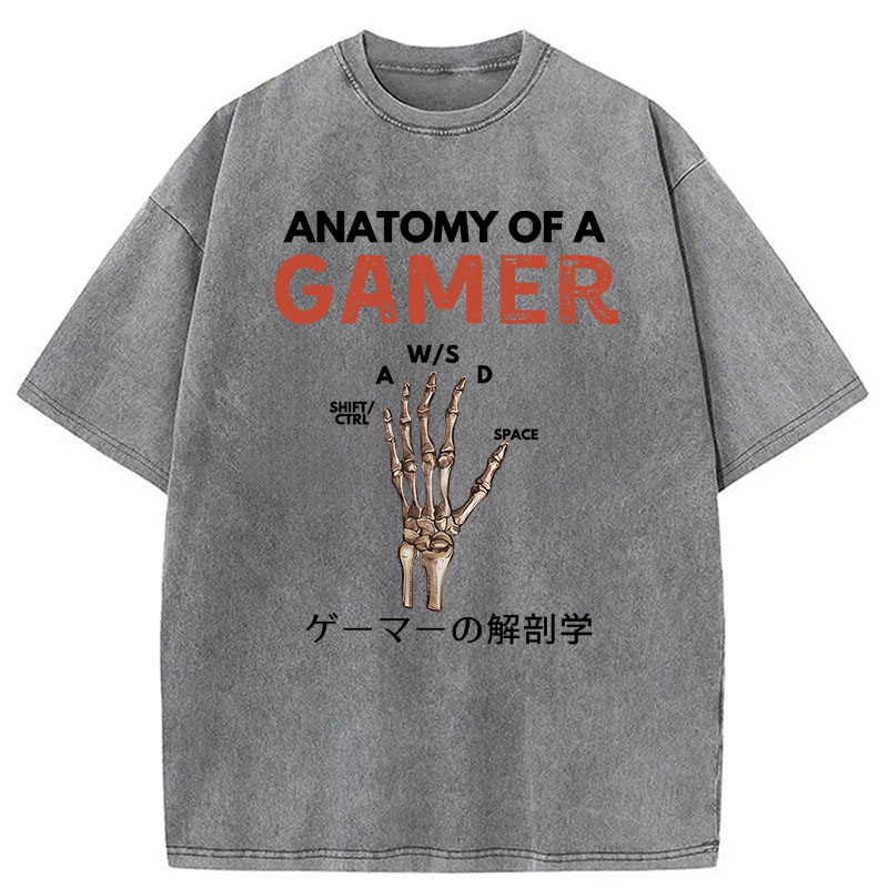 Modecanvas Anatomy of A Gamer DTG Printing Washed T-Shirt