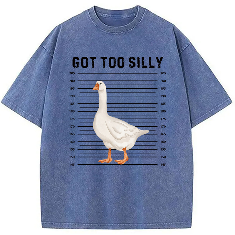Modecanvas Funny Silly Goose Meme Washed T-Shirt