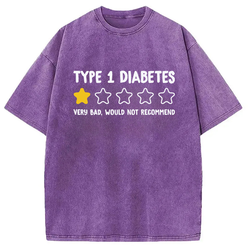 Modecanvas Type 1 Diabetes Very Bad Washed T-Shirt