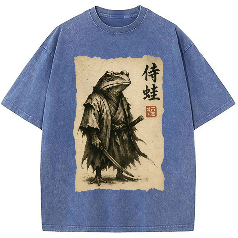 Modecanvas Samurai Frog Washed T-Shirt