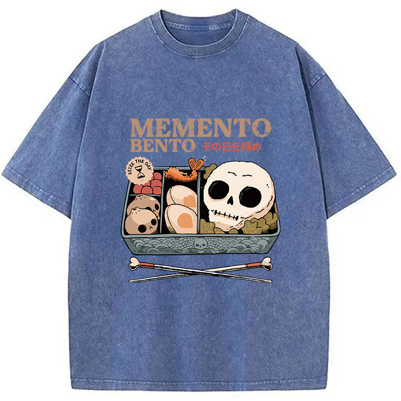 Modecanvas Memento Bento Skull Washed T-Shirt