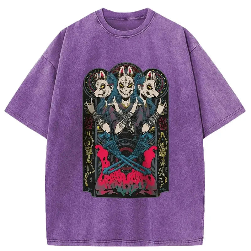 Modecanvas Rabbit Tour Washed T-Shirt-modecanvas