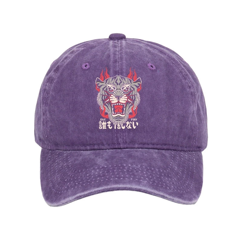 Modecanvas Retro Tiger Japanese Washed Cap-modecanvas