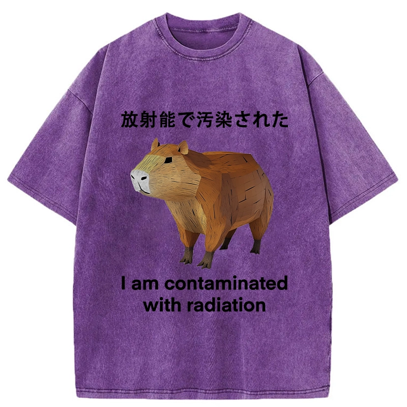 Modecanvas Capybara Contaminated By Radiation Washed T-Shirt-modecanvas