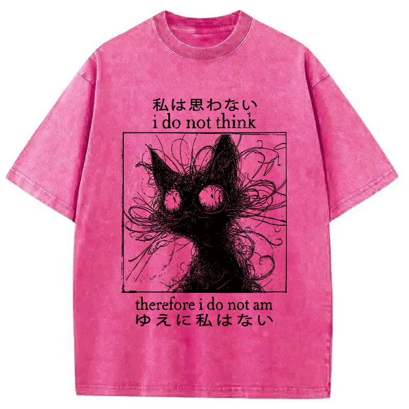 Modecanvas The Philosophy Of Cat Washed T-Shirt