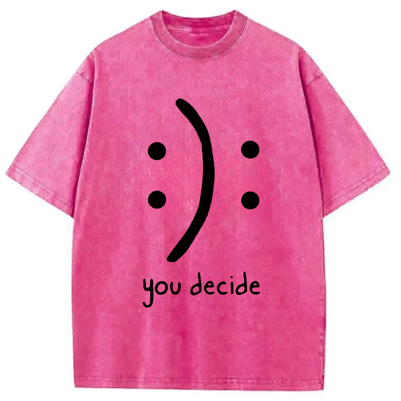 Modecanvas Laugh Or Sad Washed T-Shirt