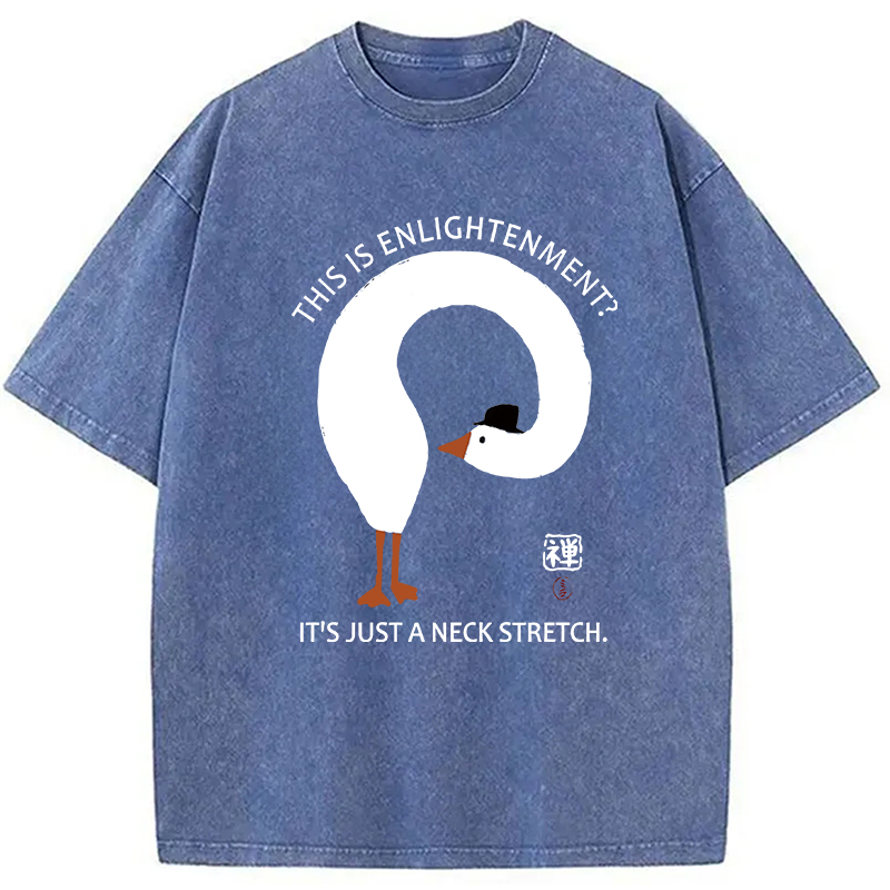 Modecanvas Funny Neck Stretch Of Zen Washed T-Shirt