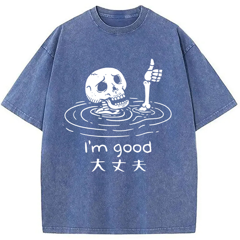 Modecanvas Drowned Skeleton Washed T-Shirt
