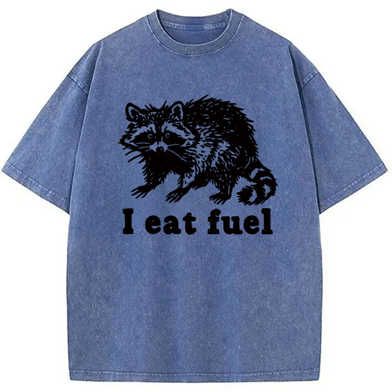 Modecanvas Funny Raccoon Sarcastic Meme Washed T-Shirt
