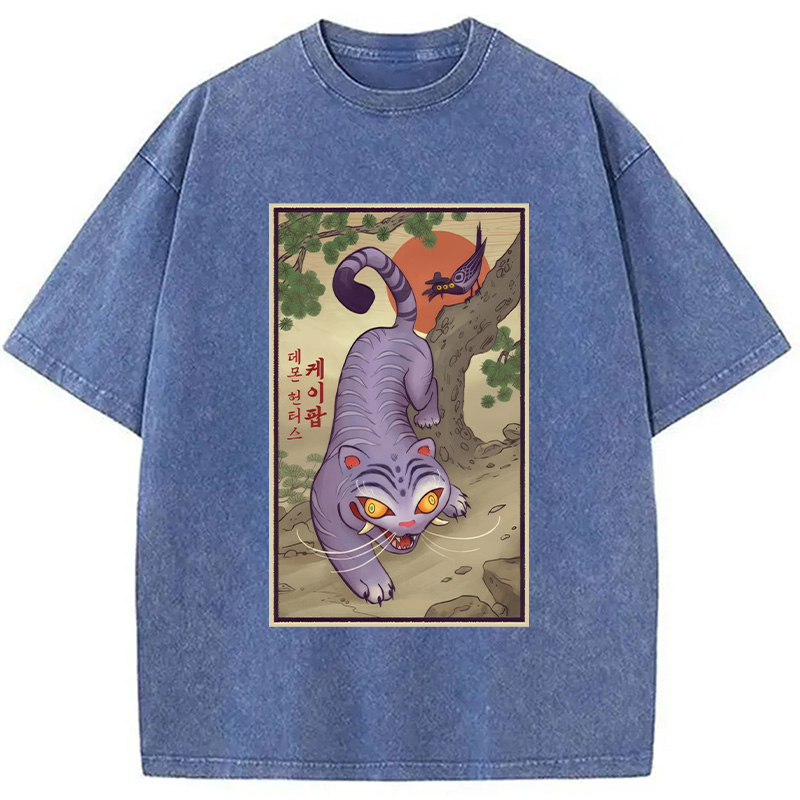 Modecanvas Tiger Derpy Japanese Washed T-Shirt