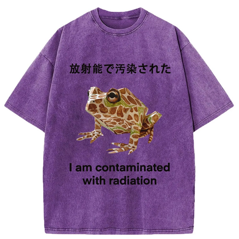 Modecanvas Frog Contaminated By Radiation Washed T-Shirt