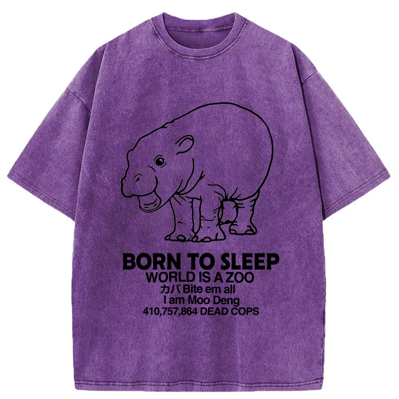 Modecanvas Born To Sleep Washed T-Shirt