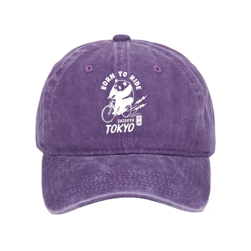 Modecanvas Pandas Ride Bicycles Washed Cap-modecanvas