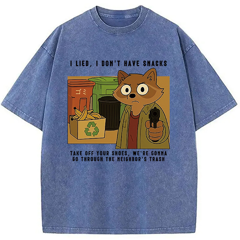 Modecanvas No Snacks Only Trash Hunting Washed T-Shirt