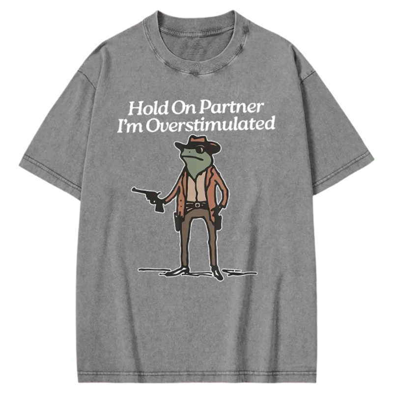 Modecanvas Hold on Partner Washed T-shirt