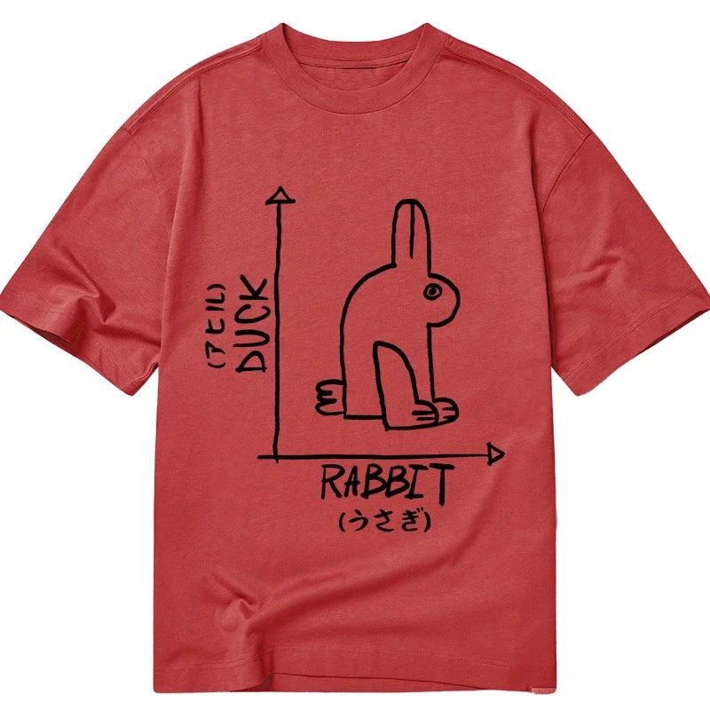 Modecanvas A Rabbit And A Duck DTG Printing Classic T-Shirt-modecanvas