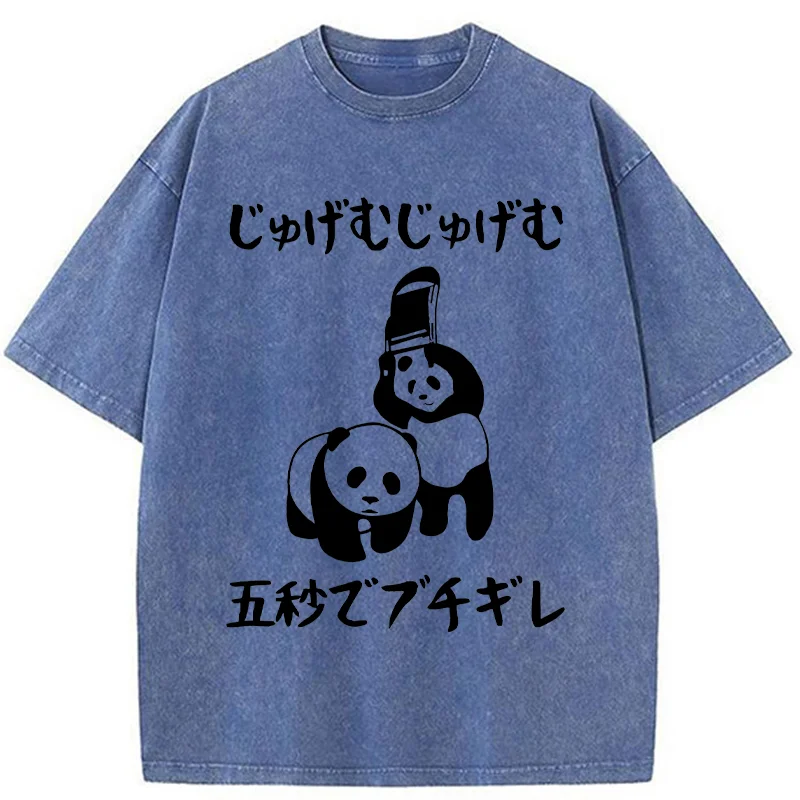 Modecanvas Japanese Panda War Washed T-Shirt