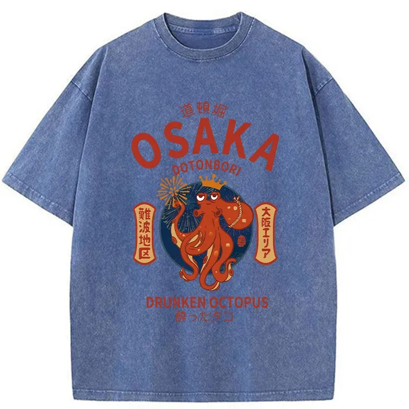 Modecanvas Osaka Dotonbori Drunken Octopus Washed T-Shirt