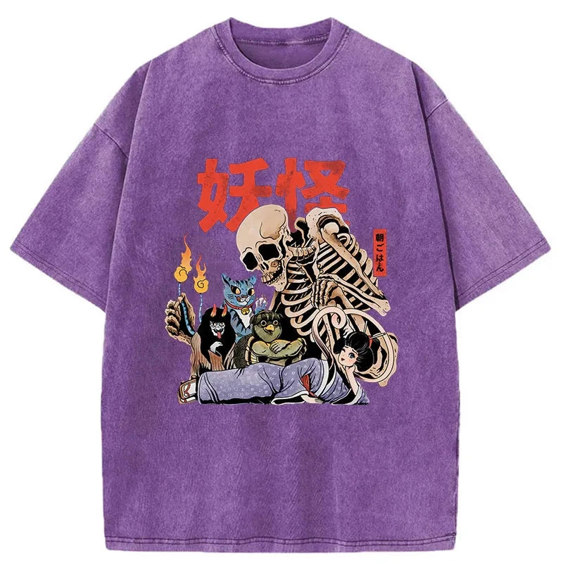 Modecanvas The Yokai Club Washed T-Shirt-modecanvas